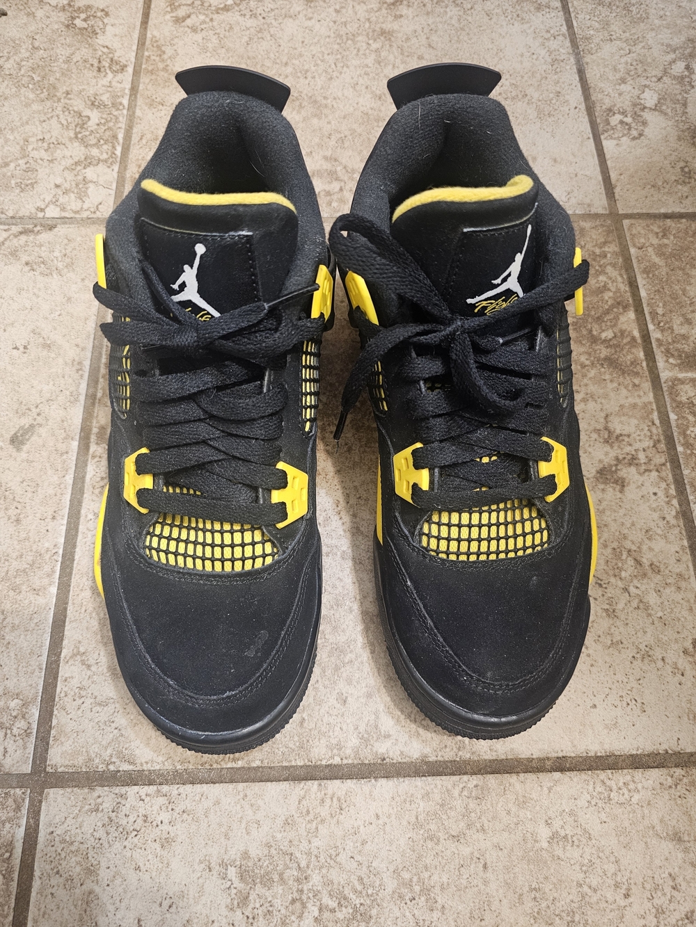 Jordan Youth Black and Yellow Nike Sneakers